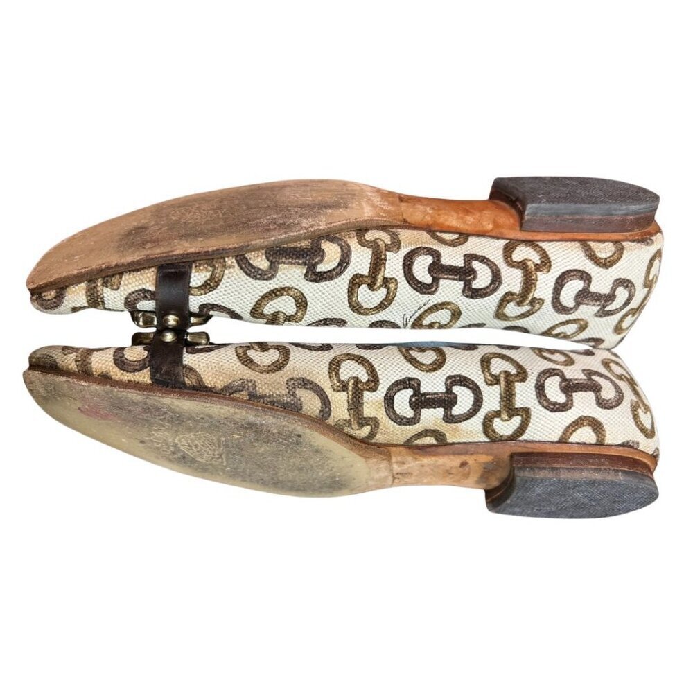 Gucci Canvas Bamboo Horsebit Flats – Size 7.5 - Picture 6 of 7